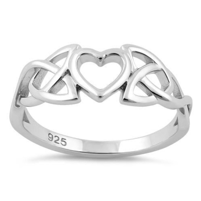 Sterling Silver Heart Celtic Ring