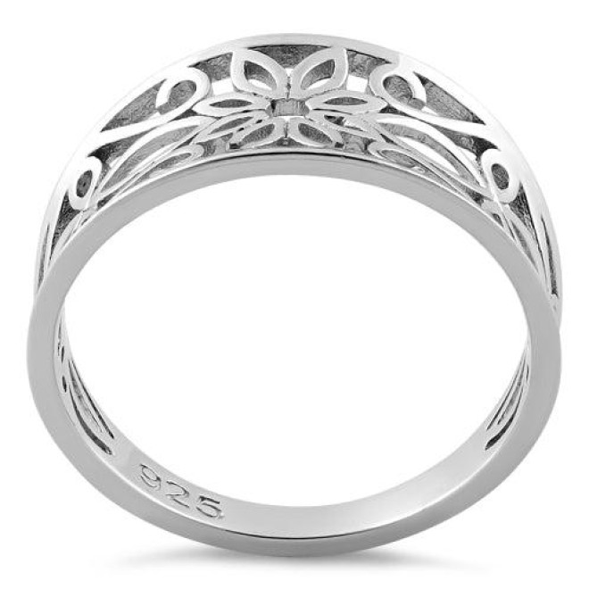 Sterling Silver Filigree Flower Ring