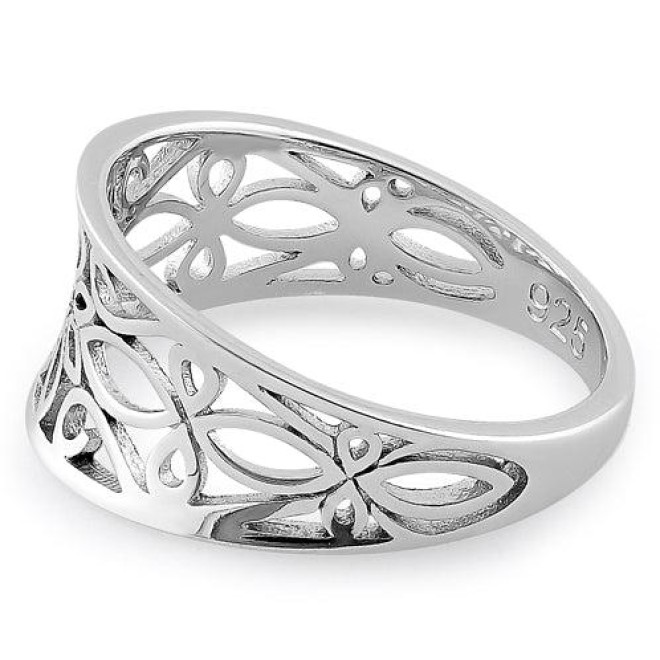 Sterling Silver Filigree Flower Ring