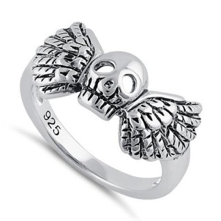 Sterling Silver Winged Skull Ring