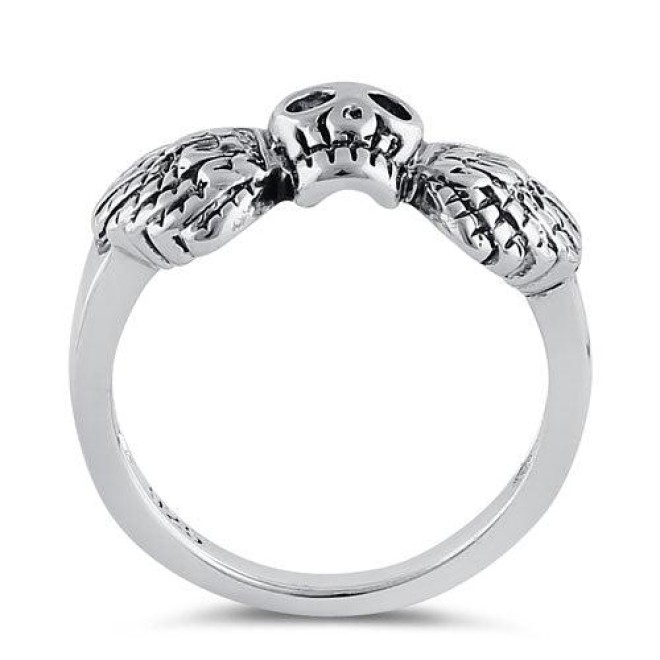Sterling Silver Winged Skull Ring