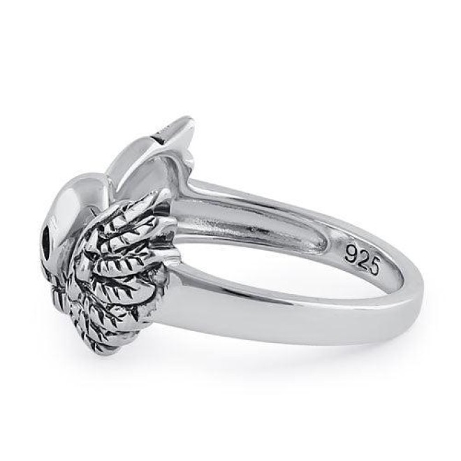 Sterling Silver Winged Skull Ring