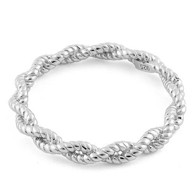 Sterling Silver Twisted Rope Ring