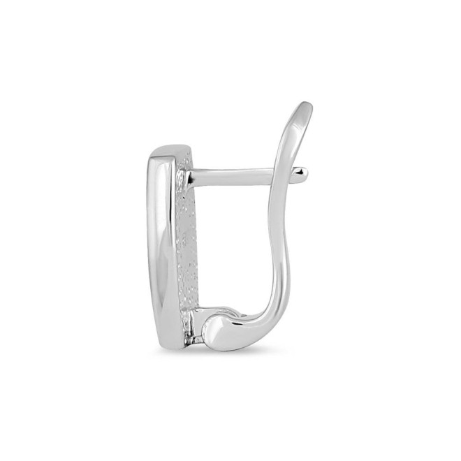 Sterling Silver White Lab Opal Squoval Earrings