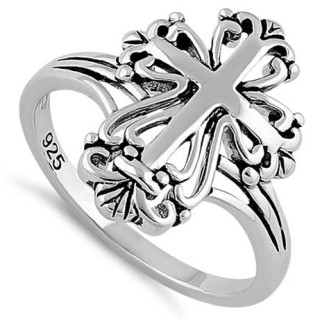 Sterling Silver Antique Cross Ring