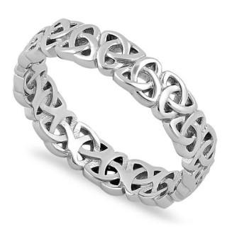 Sterling Silver Triquetra Charm Ring