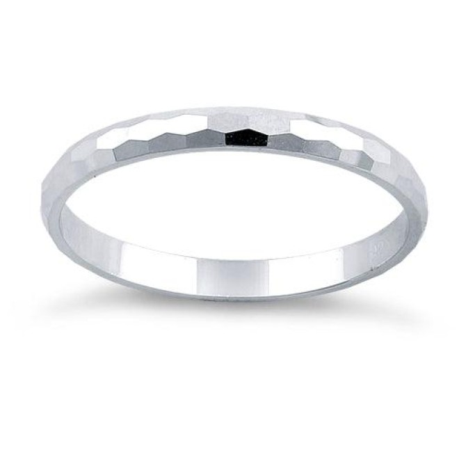 Sterling Silver 2MM Hammered Ring