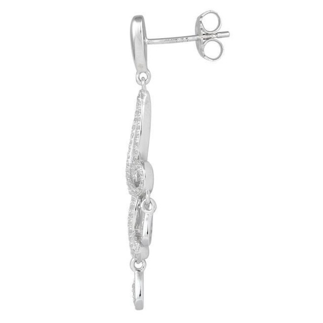 Sterling Silver Chandelier CZ Dangle Earrings