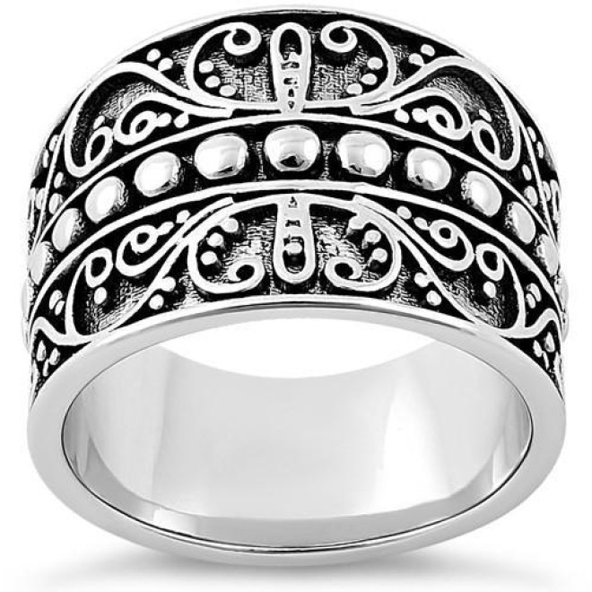 Sterling Silver Curl Vines Ring