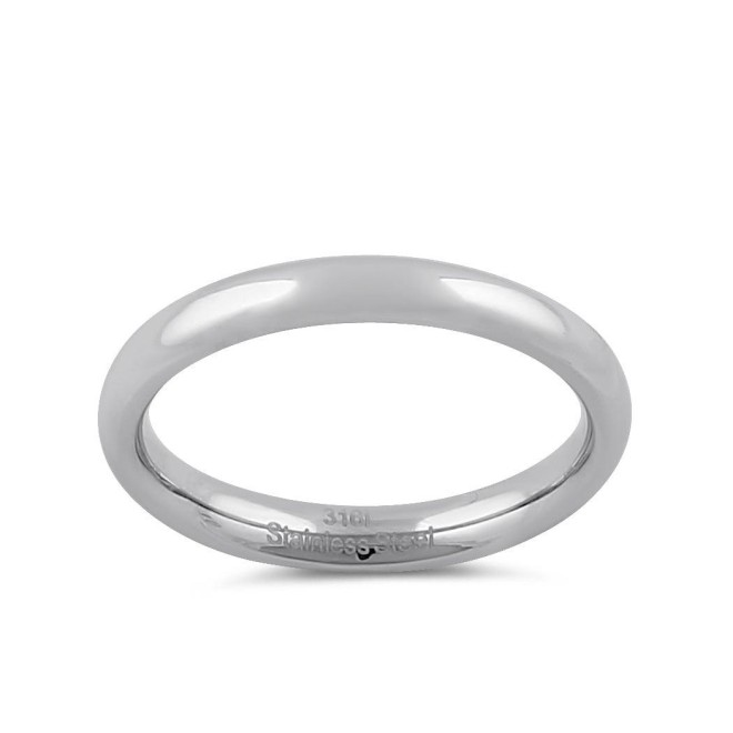 Stainless Steel Men's 3mm Polished Wedding Band