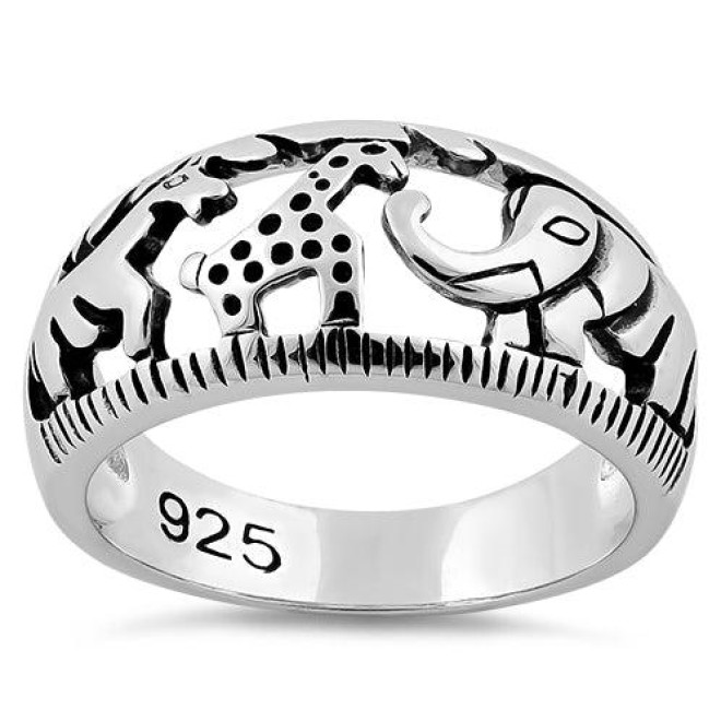 Sterling Silver Animals Ring