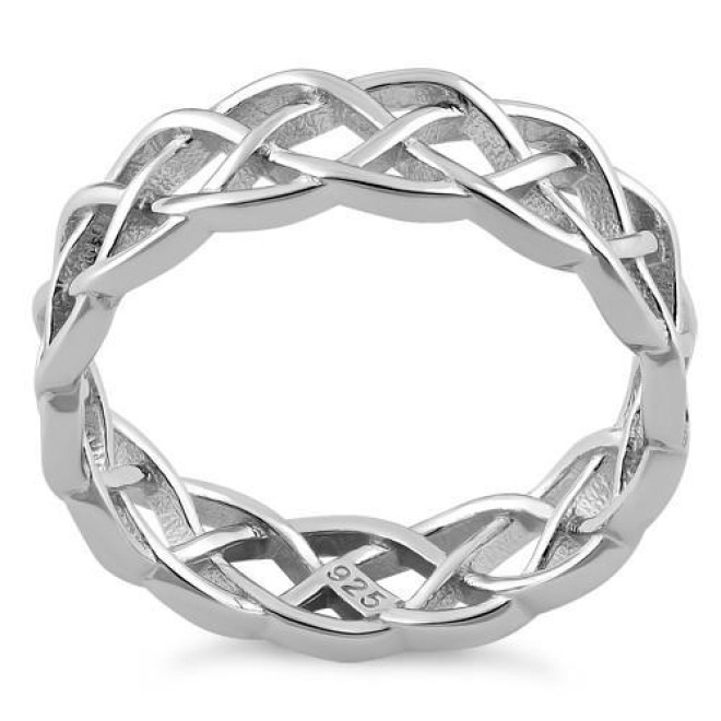 Sterling Silver Celtic Bradied Band Ring