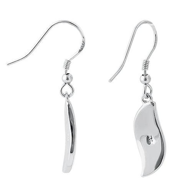 Sterling Silver White Lab Opal Stunning Leaf Hook Earrings