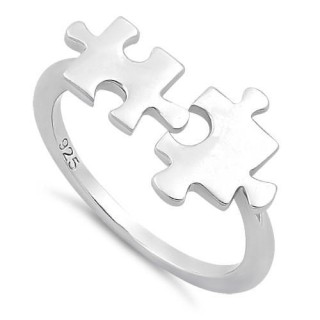 Sterling Silver Jigsaw Pieces Ring