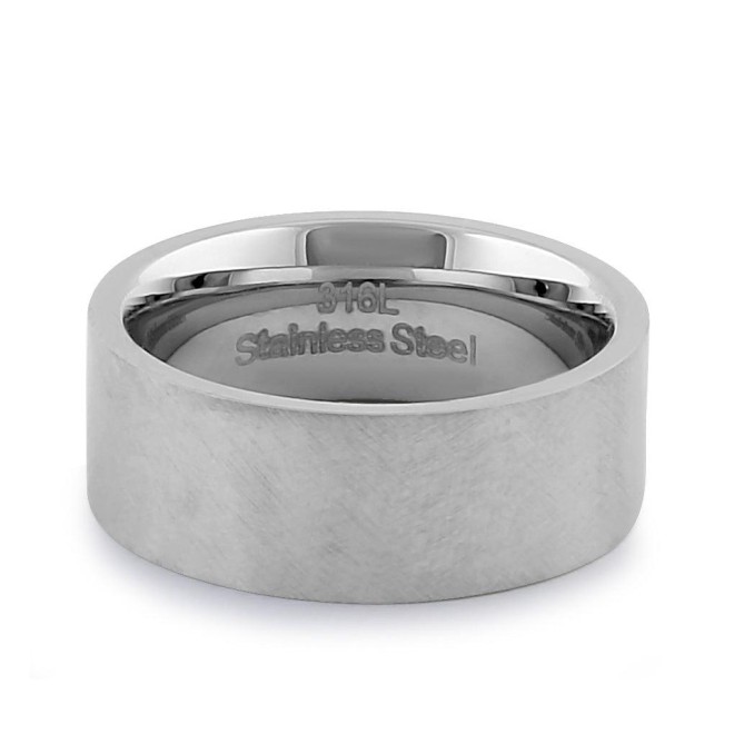 Stainless Steel Men's 8mm Mixed Brushed Wedding Band