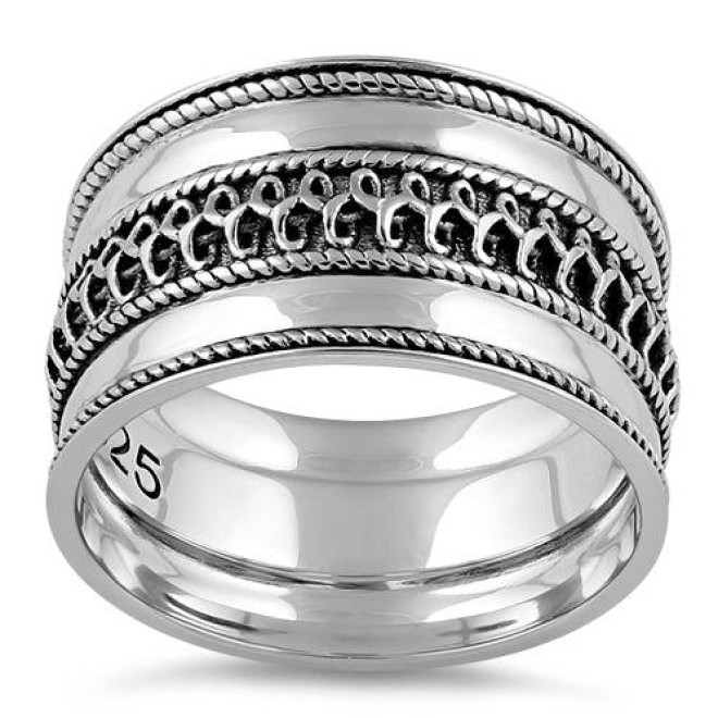 Sterling Silver Bali Design Ring