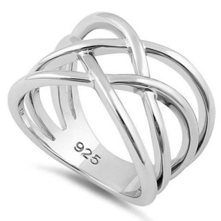 Sterling Silver Interwoven Wavelength Ring
