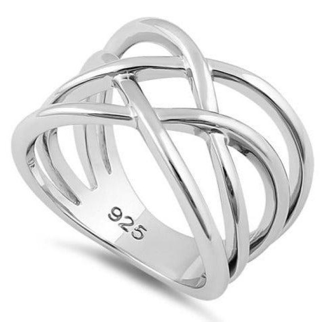 Sterling Silver Interwoven Wavelength Ring
