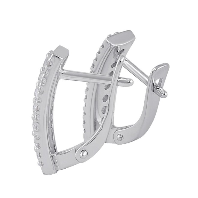 Sterling Silver Clear CZ Hoop Earrings