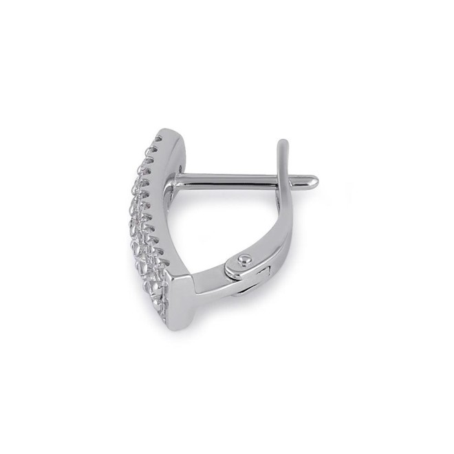 Sterling Silver Clear CZ Hoop Earrings
