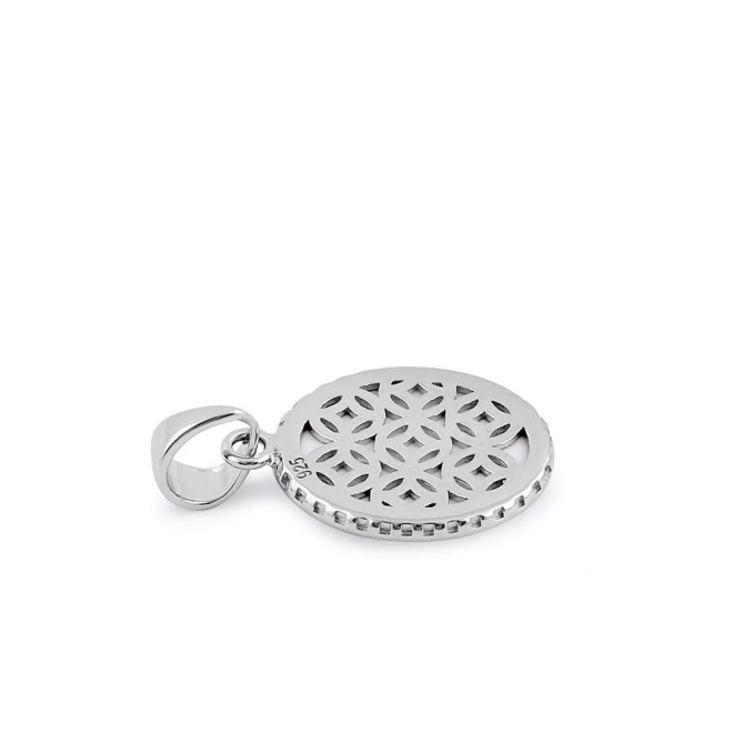 Sterling Silver White Lab Opal Oval Pendant