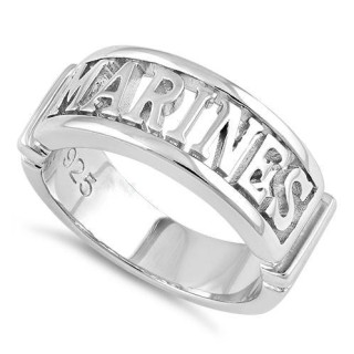 Sterling Silver Men's MARINES Ring
