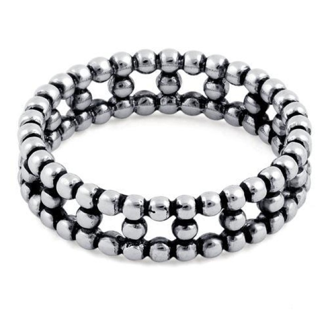 Sterling Silver Bead Eternity Ring