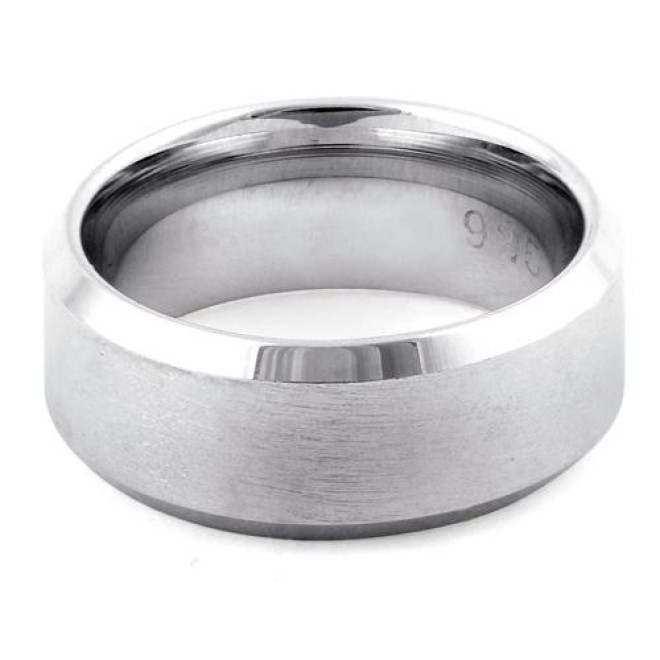 Sterling Silver Wedding Band Ring 8mm