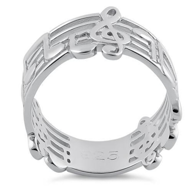 Sterling Silver Musical Notes Ring