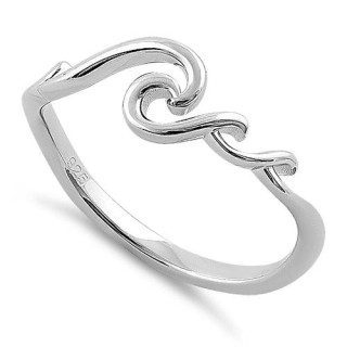 Sterling Silver Rolling Waves Ring