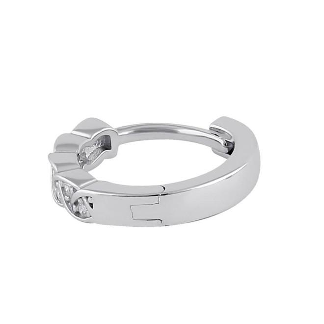 Sterling Silver 10mm x 3mm Celtic Twist CZ Hoop Earrings