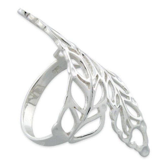 Sterling Silver Extravagant Leaves Ring