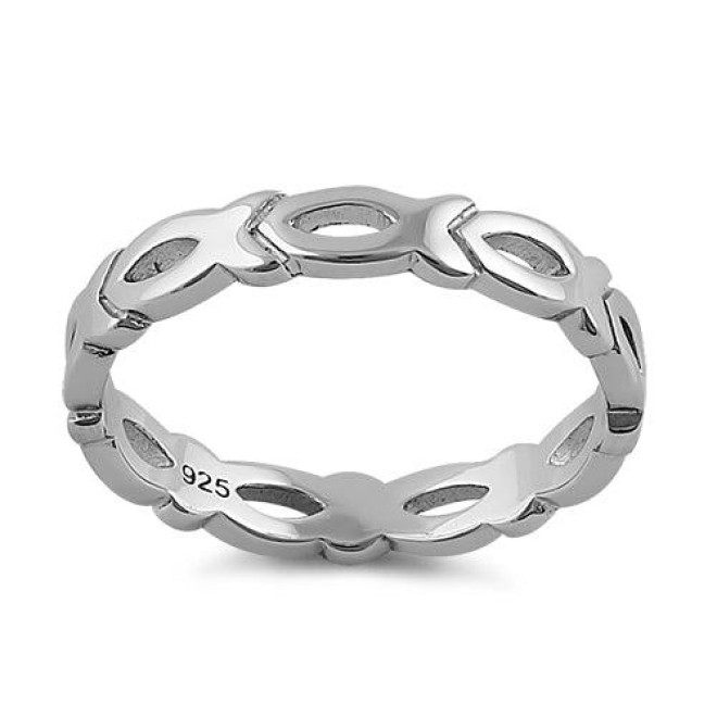 Sterling Silver Eternity Fish Ring