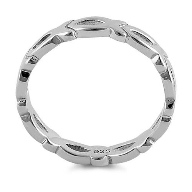 Sterling Silver Eternity Fish Ring