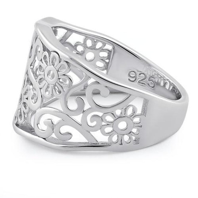 Sterling Silver Plumeria Flower Ring
