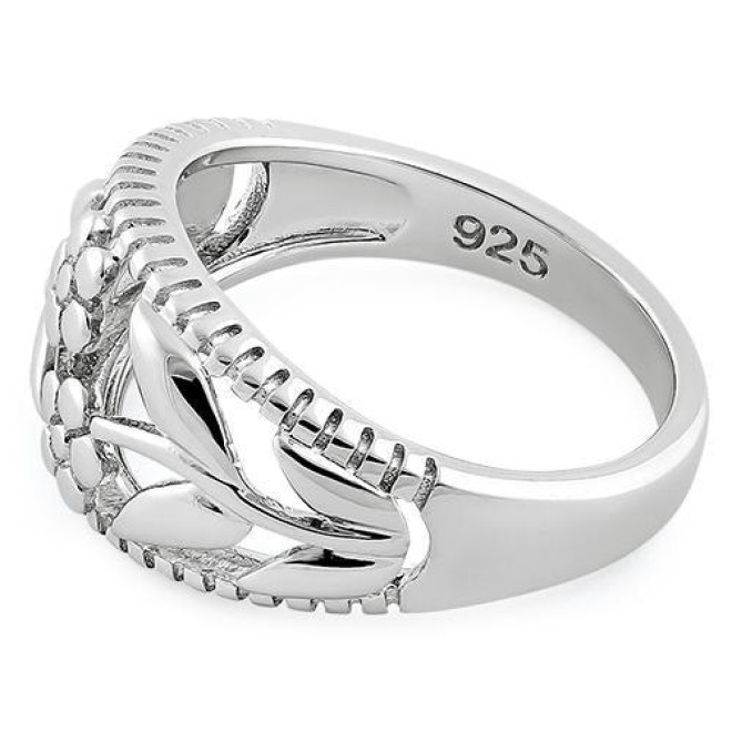 Sterling Silver Twin Flower Ring