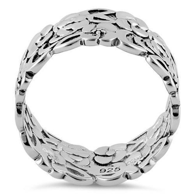 Sterling Silver Floral Band Ring