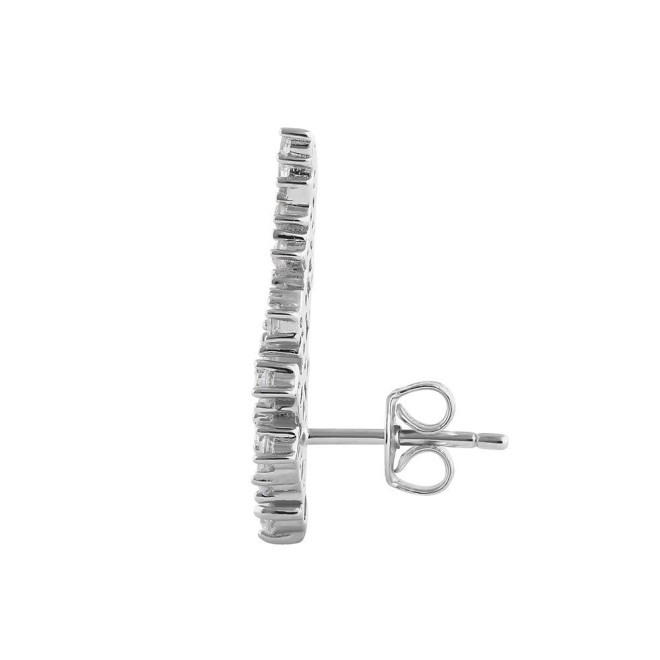 Sterling Silver Elegant Cluster Round Cut Clear CZ Earrings