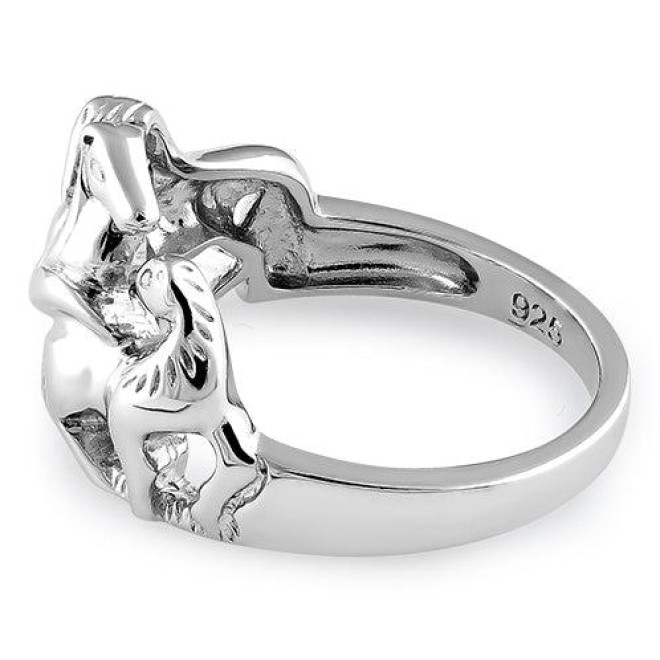 Sterling Silver Horses Ring
