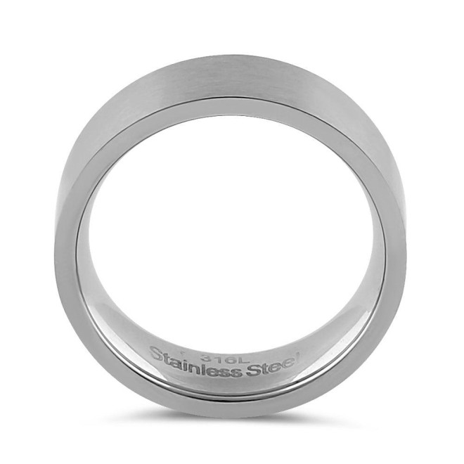 Stainless Steel Men's 7mm Brushed Wedding Band