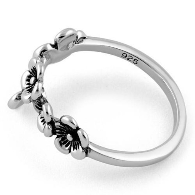 Sterling Silver Flowers Ring