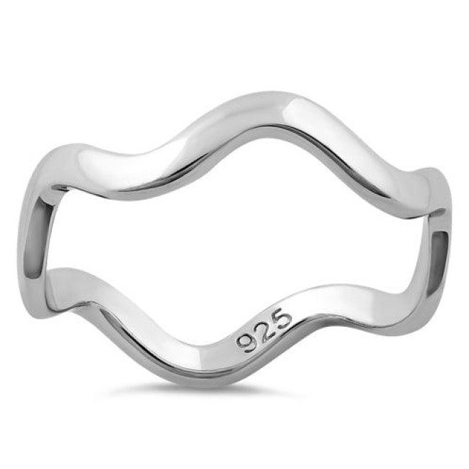 Sterling Silver Wavy Ring