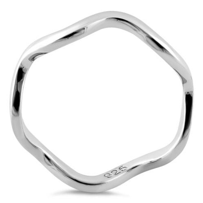 Sterling Silver Wavy Ring