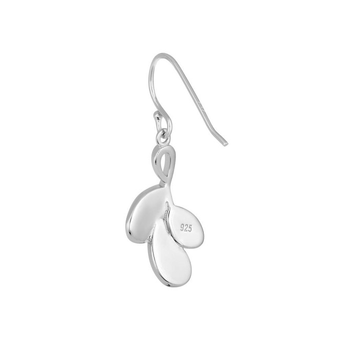 Sterling Silver Blue Lab Opal Leaf Hook Earrings