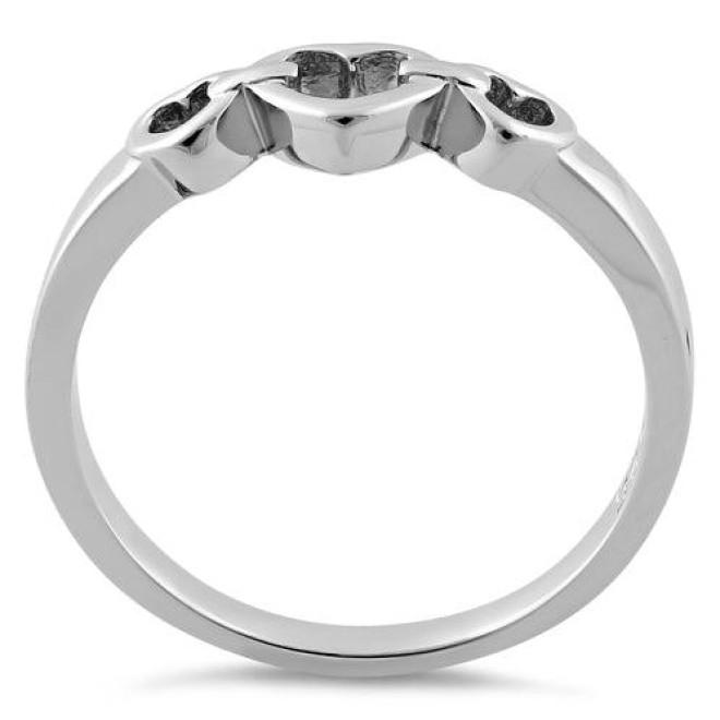 Sterling Silver Chained Heart Ring