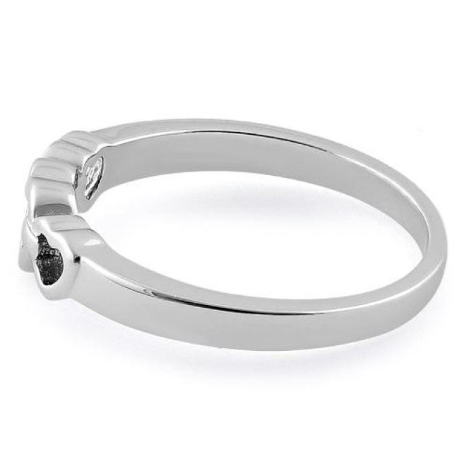 Sterling Silver Chained Heart Ring