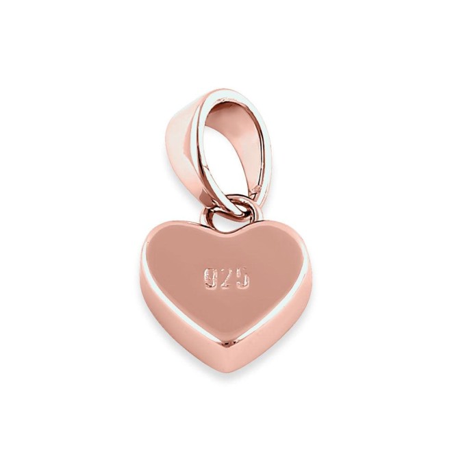 Sterling Silver Rose Gold Plated Black Lab Opal Small Heart Pendant