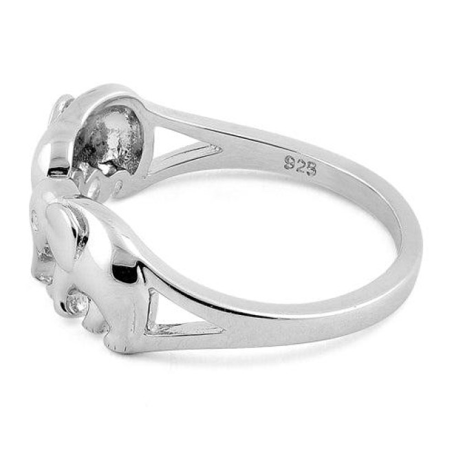 Sterling Silver Elephants Ring
